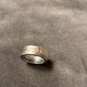 Handcrafted Half Dollar Coin Ring - Silver